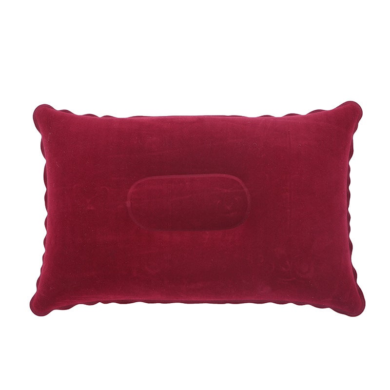Portable Inflatable Travel Pillow for Outdoors wine red 
