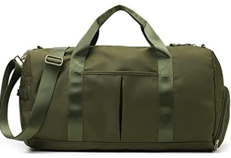 ماهمير حقيبة الصالة الرياضية مع حجرة للأحذية حقيبة رياضية مع جيب مقاوم للماء للمناشف الرطبة، حقيبة سفر من القماش الخشن للرجال والنساء من  جريه مارل - Image 1