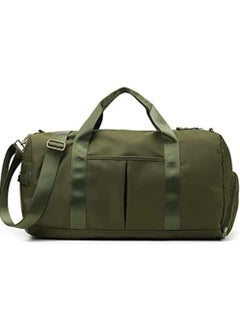 MahMir Gym Bag with Shoes Compartment Sports Bag with Waterproof Pocket for Wet Towels Travel Duffel Bag for Men and Women by MahMir (Green)  - Image 1
