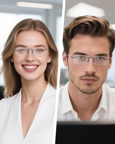 TERAISE Rimless Reading Glasses Comfortable Lightweight Frameless Reader 3 Pack Men and Women Blue Light Blocking Computer Eyeglasses(2.0X) - Image 5