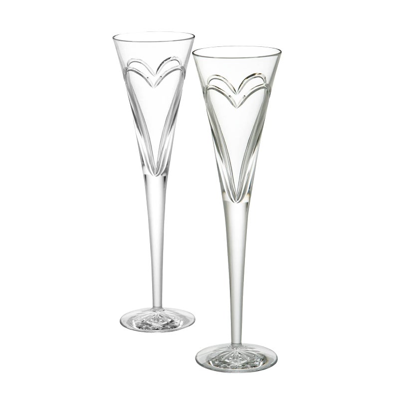 Waterford Waterford Wishes Love  Romance Toasting Flute Pair 2 Count Pack of 1 Clear 