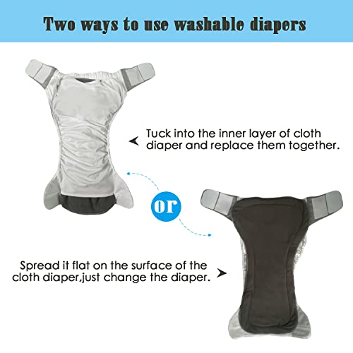Lmaray 3 Pcs Oversized Diaper Inserts for Adult Cloth Diapers, Washable Reusable Diaper Inserts, 4 Layers Microfiber, 400ML Water Absorption, 22.4" L x 7.8" W - Image 3