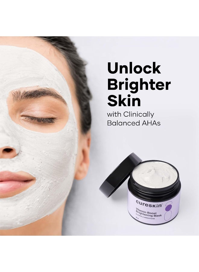 Cureskin Vitamin Boost D Tan Face Mask for Glowing Skin | D Tan Pack for Tan Removal | Fruit Based AHA Tan Removal De Tan Face Pack Mask for Women & Men | Tan Removal Cream - Image 2