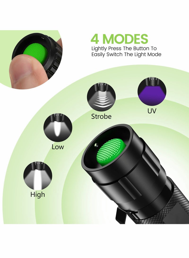 UV Flashlight Small LED Dual Color Light Torch with Black and White Light 2 in 1 Waterproof Flashlight For Detection Cosmetics Fluorescent Agent Pet Urine Detector - Image 3