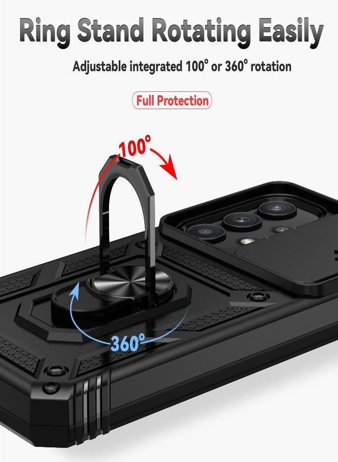 PUSHIMEI for Samsung Galaxy A35 5G Case with Slide Camera Cover HD Screen Protector [Military Grade 16ft. Drop Tested] Magnetic Ring Holder Kickstand Protective Phone Case for Galaxy A35 5G 2024, Black - Image 5