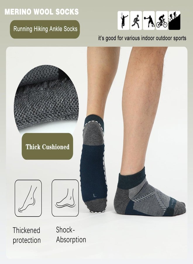 واندر جوارب رياضية للجري من صوف ميرينو من WANDER، قابلة للتهوية، 3 أزواج، جوارب رياضية للكاحل، داعمة ومبطنة، جوارب حرارية قصيرة للمشي لمسافات طويلة - Image 5