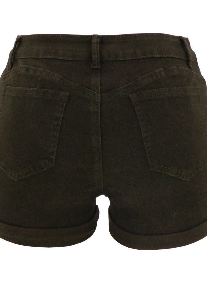 Loquat Ripped Legged Denim Shorts Low-rise Women's Jeans  - Image 2