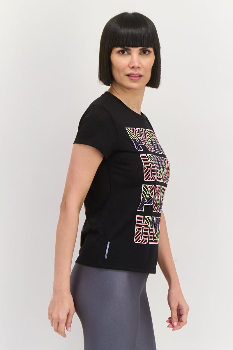 PUMA Women Sportswear Fit Short Sleeve Training Top, Black - Image 3