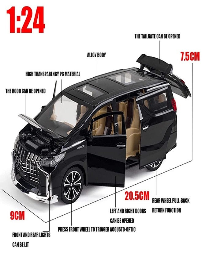 DARVICE 1:24 Scale Alphard Toy Car for Kids Diecast Metal Cars with Light Sound Pull Back Openable Door Toy Car for Kids - Image 2