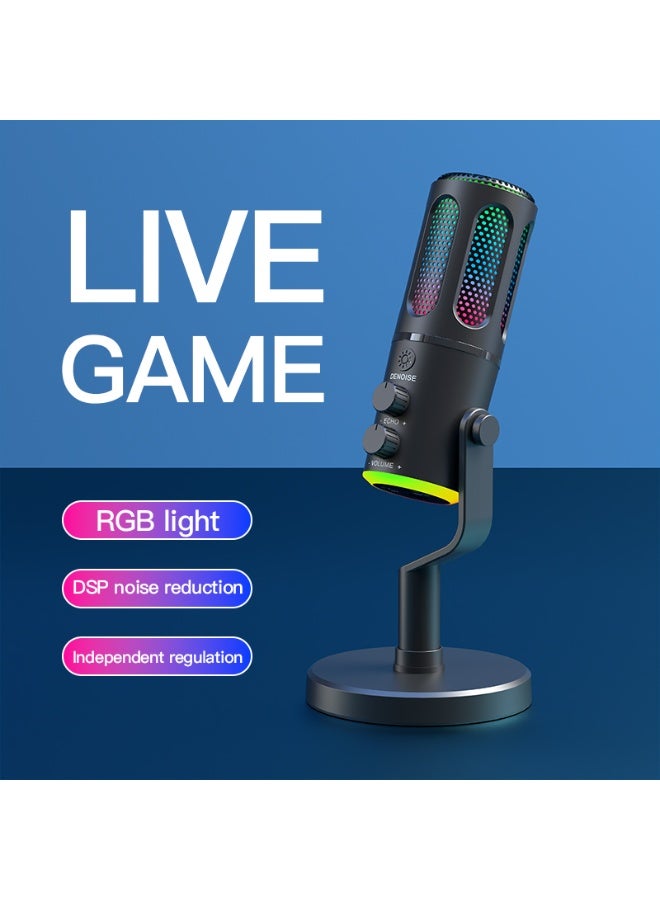 Joshberg RGB Gaming USB Microphone Desktop Microphone Condenser Suitable for Podcast Compatible with PC and Mobile Phone - Image 5