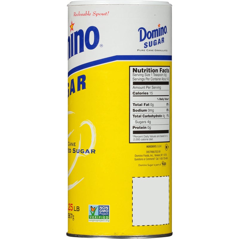 Domino® Granulated Sugar, 20 oz Canister, Sugar Container (Pack of 3) - Image 3