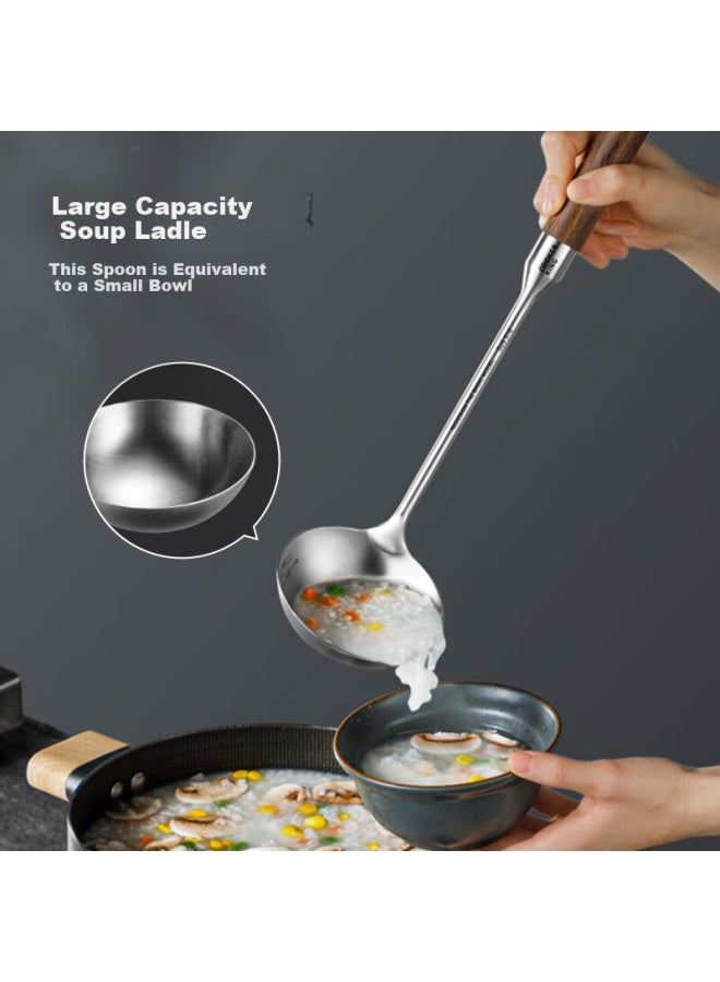 COOKER KING Cooker King 316 Stainless Steel Soup Ladle With Rosewood Handle Thickened Ladle Iron Pot Stainless Steel Pot Non-stick Coating Pot Soup Ladle  - Image 2