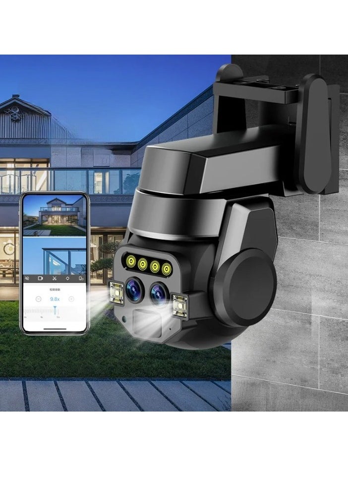 MOCOM - Home outdoor AI intelligent wifi, binocular 10x zoom, 6MP high-definition night vision, mobile phone remote monitoring, dual cam - Image 1