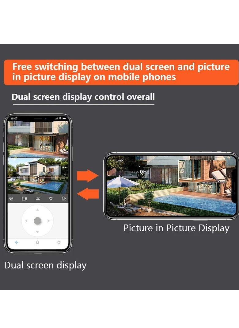 MOCOM - Home outdoor AI intelligent wifi, binocular 10x zoom, 6MP high-definition night vision, mobile phone remote monitoring, dual cam - Image 1