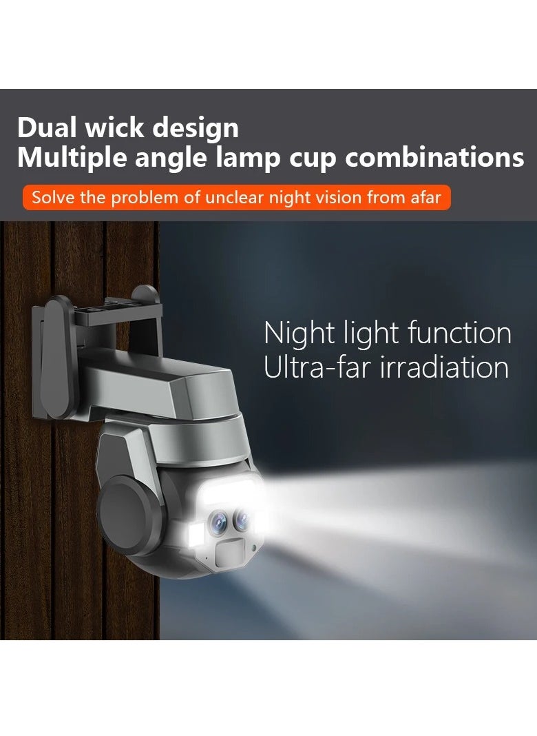 MOCOM - Home outdoor AI intelligent wifi, binocular 10x zoom, 6MP high-definition night vision, mobile phone remote monitoring, dual cam - Image 1