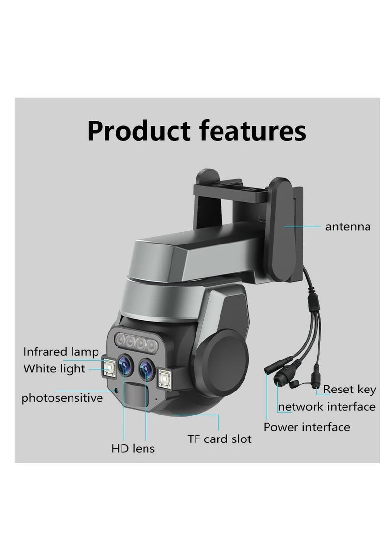 MOCOM - Home outdoor AI intelligent wifi, binocular 10x zoom, 6MP high-definition night vision, mobile phone remote monitoring, dual cam - Image 1
