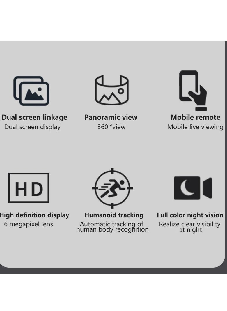 MOCOM - Home outdoor AI intelligent wifi, binocular 10x zoom, 6MP high-definition night vision, mobile phone remote monitoring, dual cam - Image 1
