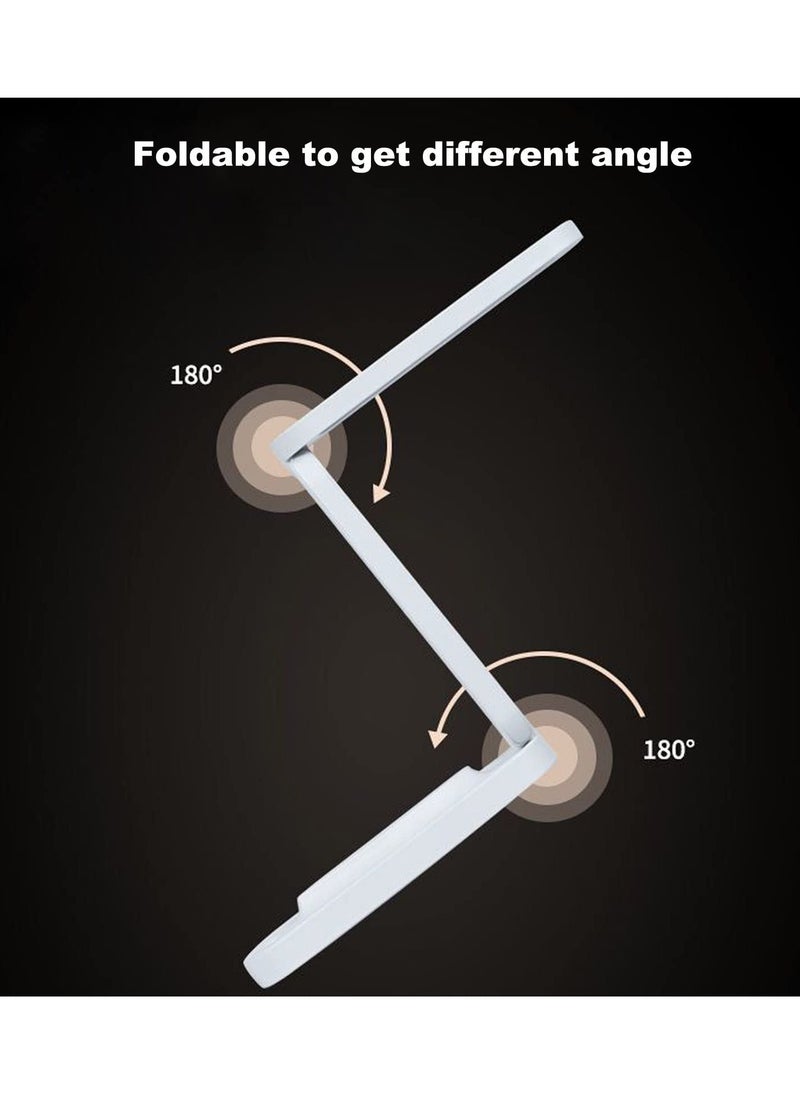SYOSI - Foldable LED Desk Lamp, Portable Rechargeable Table Light with 3 Brightness Settings, Small Book Reading Light, Eye-Caring Studying Light for Home, Reading, Studying, Work, Travel - Image 1