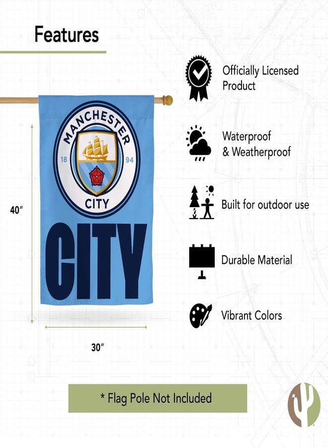 Desert Cactus Manchester City Football Soccer Man City MCFC Banner Flag - 40 x 30 inch Double-Sided 3-Ply Banner for Indoor/Outdoor Use, Durable College Spirit Flag (House Flag B) - Image 3