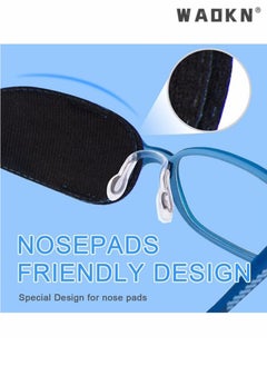 WAOKN 4 Pack Eye Patches for Kids Girls Boys, Right & Left Eye Patch for Glasses, Lazy Eye Patch for Children Treating Lazy Eye Amblyopia Strabismus and After Surgery 10 x 5cm Full Coverage (Blue)  - Image 3