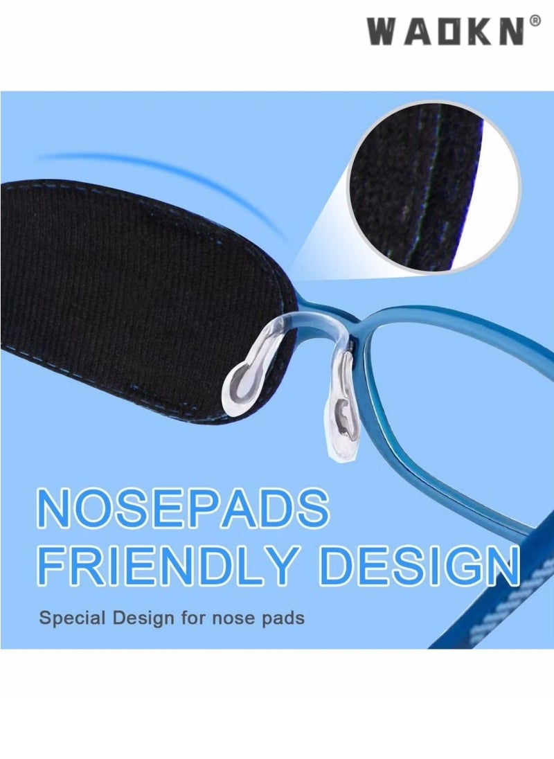 WAOKN - 4 Pack Eye Patches for Kids Girls Boys, Right & Left Eye Patch for Glasses, Lazy Eye Patch for Children Treating Lazy Eye Amblyopia Strabismus and After Surgery 10 x 5cm Full Coverage (Blue) - Image 1