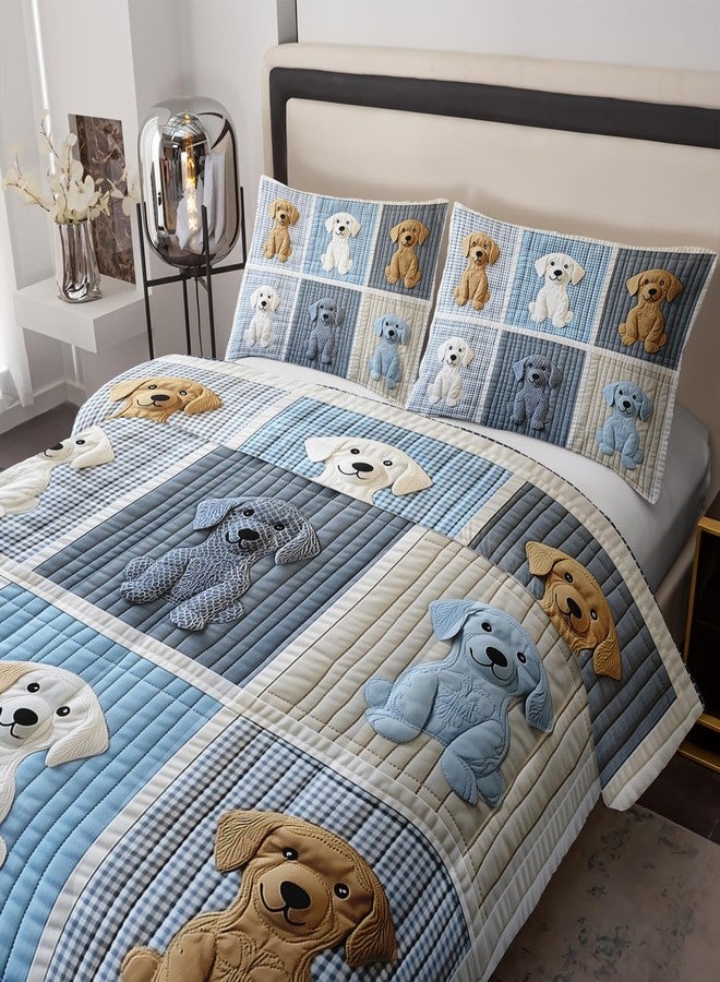 Tuzaovy Cartoon Dog Comforters Bedding Set Twin Size for Girls and Boys,Cute Puppy Print Comforters for Kid Teen Room Decor,Soft Little Dog Animal Lover Quilts Bedding Set Twin Size - Image 5