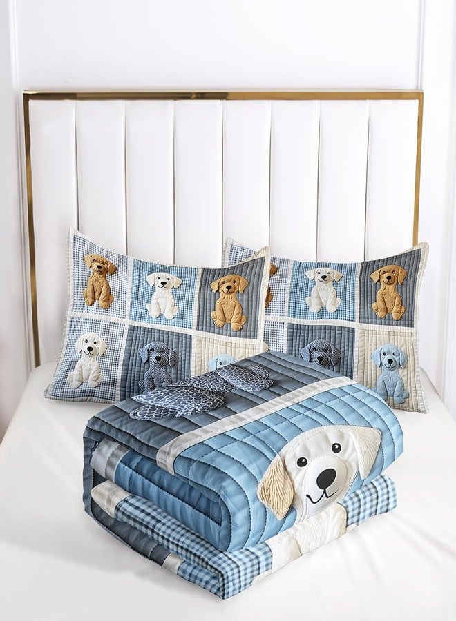 Tuzaovy Cartoon Dog Comforters Bedding Set Twin Size for Girls and Boys,Cute Puppy Print Comforters for Kid Teen Room Decor,Soft Little Dog Animal Lover Quilts Bedding Set Twin Size - Image 3