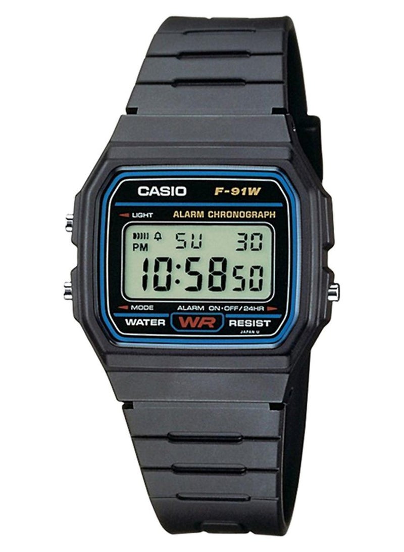 CASIO Men Water Resistant Resin Digital Watch F-91W-1DG- - 38 mm - Black - Image 1