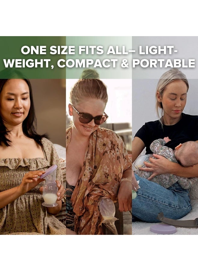 haakaa مضخة الثدي اليدوية هاكّا مع قاعدة 4 أونصات/100 مل + غطاء (لافندر)، الجيل 2 - Image 3