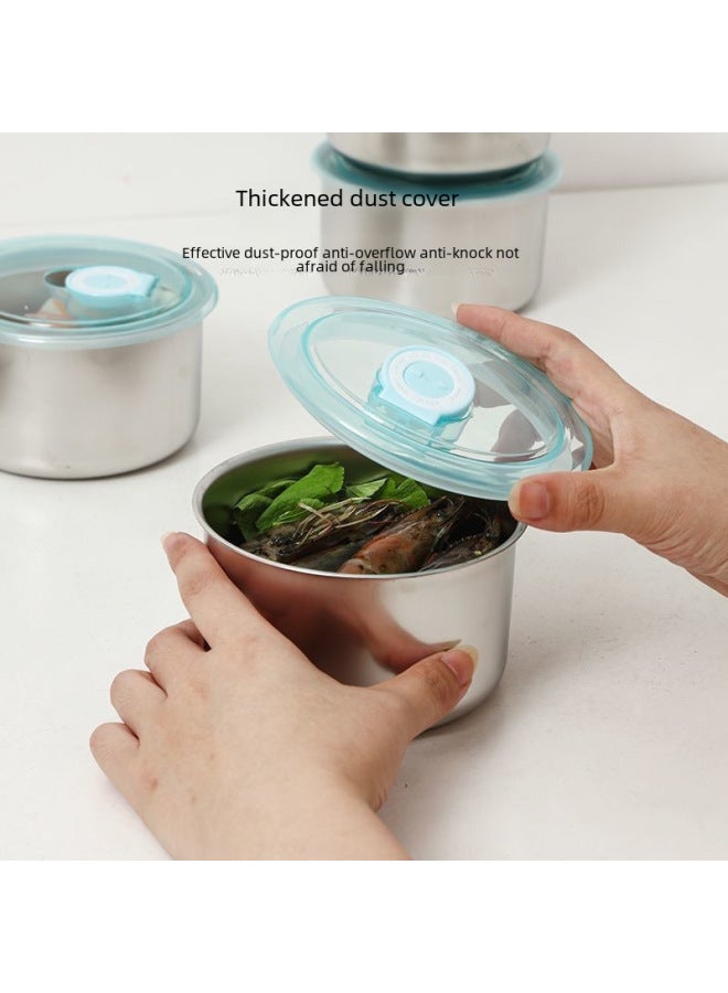 304 Stainless Steel Portable Crisper Baby Food Supplement Box Round Fruit Preservation Sealed Box Refrigerator Storage Box-Specifications:304 Stainless Steel Crisper (with Lid)  - Image 5