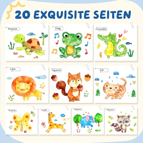 YPLUS Paint with Water Books for Toddlers, Art Craft Toys Watercolor Painting Paper for Kids Gift for Drawing with Brush - Animals - Image 5