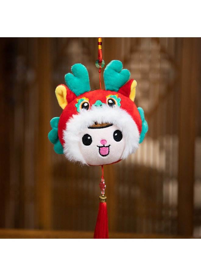 Dragon Year Mascot Fulongwa Plush Toy Doll Red Envelope Pendant Doll Zodiac Year Gift Logo-Specifications:13cm Fulong Baby Girl Pendant Weighs 0.045kg  - Image 1