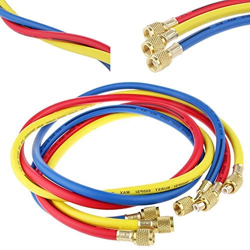 ANTFEES AC Charging Hose Tube, 72" HVAC Gauges Hoses Refrigerant Charging Hose for R134A R12 R22 R502 Manifold Hose Set, 3pcs - Image 5