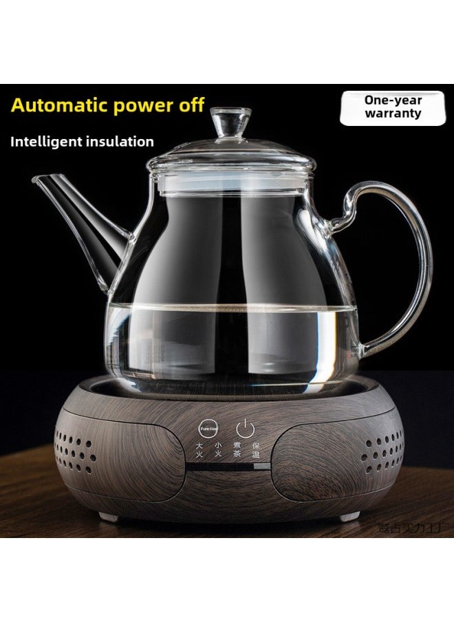 Generic Ultra-thick Pure Glass Kettle Electric Ceramic Stove Household Old-fashioned High-temperature Explosion-proof Transparent Extra-thick One-piece Pot-Color:Braided Rope B Boiling Water Bottle + Black Drum Stove [set]-Capacity:Default  - Image 5