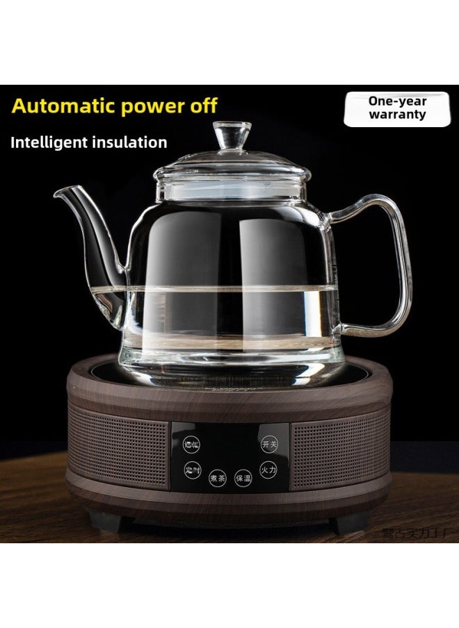 Generic Ultra-thick Pure Glass Kettle Electric Ceramic Stove Household Old-fashioned High-temperature Explosion-proof Transparent Extra-thick One-piece Pot-Color:Braided Rope B Boiling Water Bottle + Black Drum Stove [set]-Capacity:Default  - Image 4