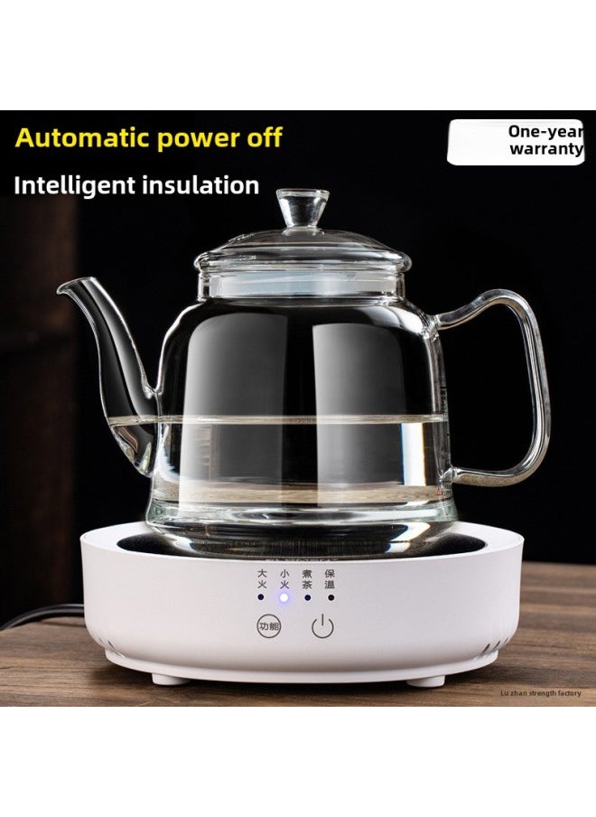 Generic Ultra-thick Pure Glass Kettle Electric Ceramic Stove Household Old-fashioned High-temperature Explosion-proof Transparent Extra-thick One-piece Pot-Color:Braided Rope B Boiling Water Bottle + Black Drum Stove [set]-Capacity:Default  - Image 3