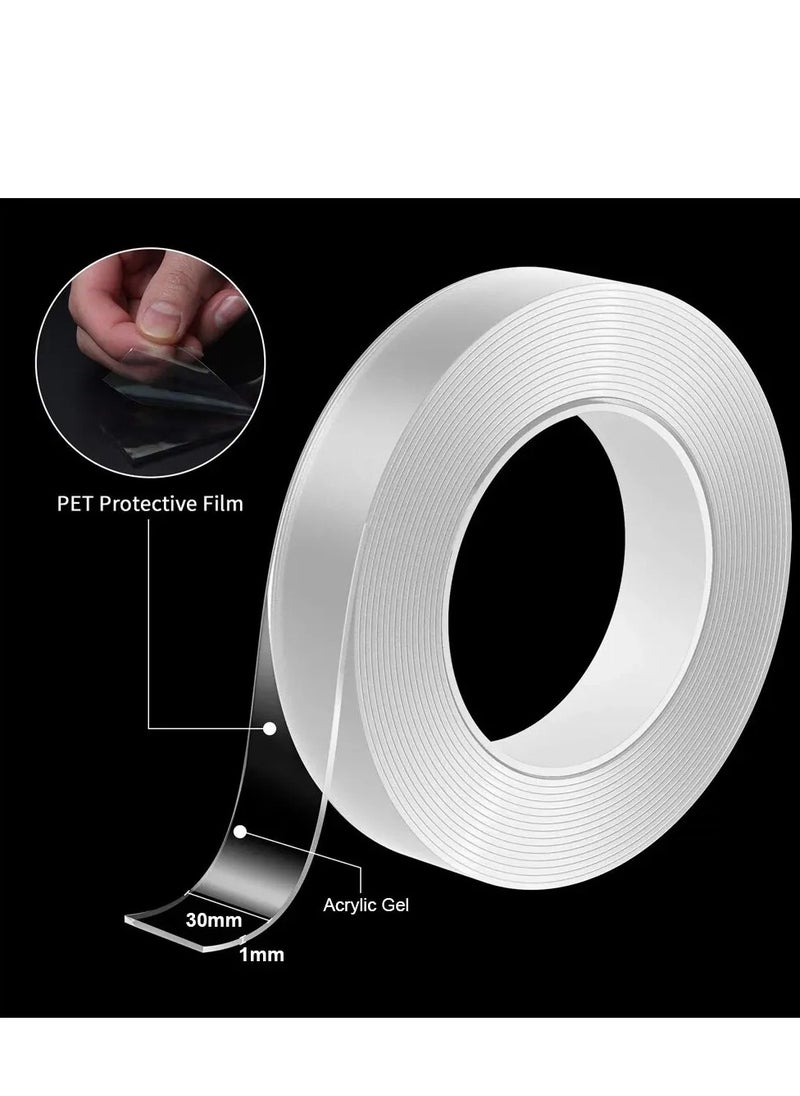 ELTRAZONE 3M Nano Double-Sided Tape – Heavy Duty Transparent Adhesive Mounting Strips | Strong, Sticky, Reusable & Waterproof | Multi-Purpose Wall Tape for Home, Office, Car, Bathroom & More | Easy to Cut, Wash & Remove Without Damage  - Image 3