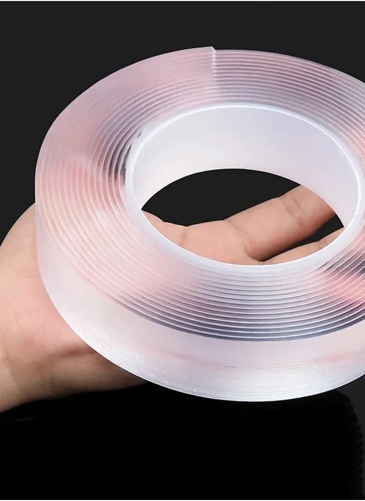 ELTRAZONE 3M Nano Double-Sided Tape – Heavy Duty Transparent Adhesive Mounting Strips | Strong, Sticky, Reusable & Waterproof | Multi-Purpose Wall Tape for Home, Office, Car, Bathroom & More | Easy to Cut, Wash & Remove Without Damage  - Image 4