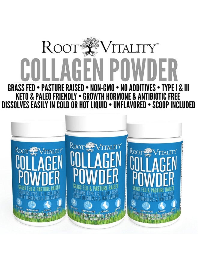 Root Vitality Collagen Powder Collagen Peptides Grass Fed Premium Quality Collagen Protein Pasture Raised Easily Dissolves Keto & Paleo Friendly Nongmo 300 Grams - Image 4