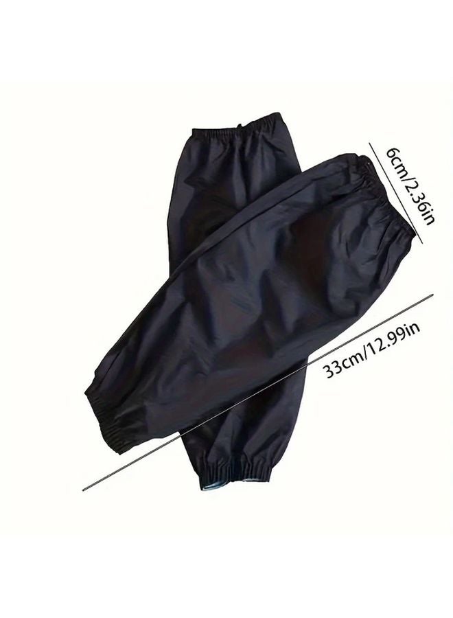 Black Waterproof PVC Arm Sleeves Oil Resistant Unisex for Kitchen Cleaning Craft - Image 4