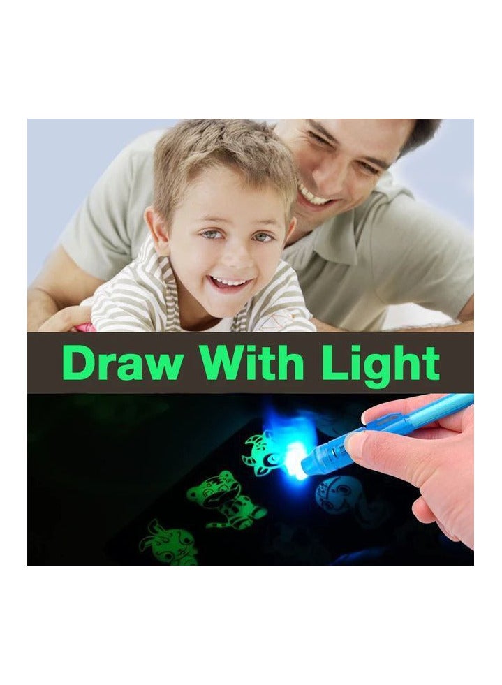 لوحة رسم مضيئة، سهلة الرسم وإعادة الاستخدام، هدية رائعة، لوحة فلورية ثلاثية الأبعاد، مؤسسة تعليمية مبكرة للأطفال في المنزل (لون أصفر إنجليزي A4) - Image 2