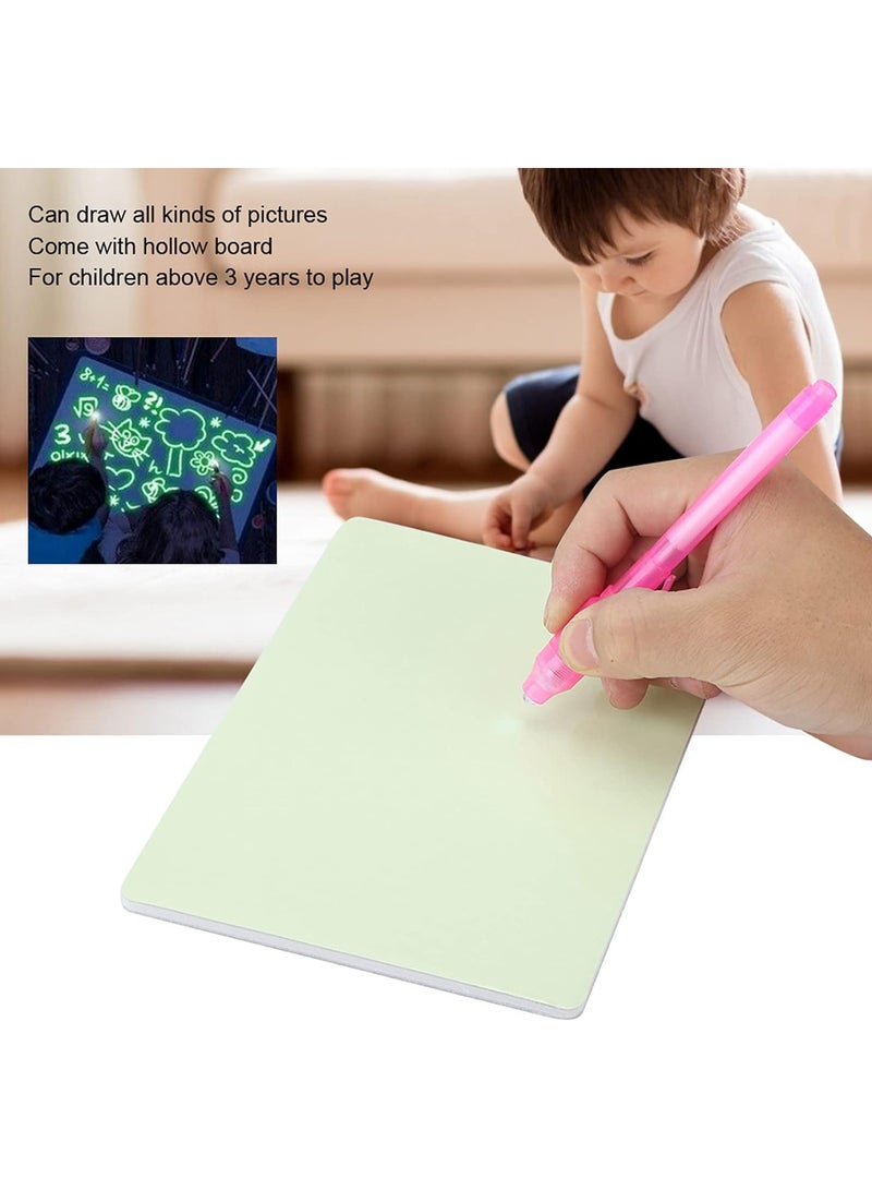 لوحة رسم مضيئة، سهلة الرسم وإعادة الاستخدام، هدية رائعة، لوحة فلورية ثلاثية الأبعاد، مؤسسة تعليمية مبكرة للأطفال في المنزل (لون أصفر إنجليزي A4) - Image 5