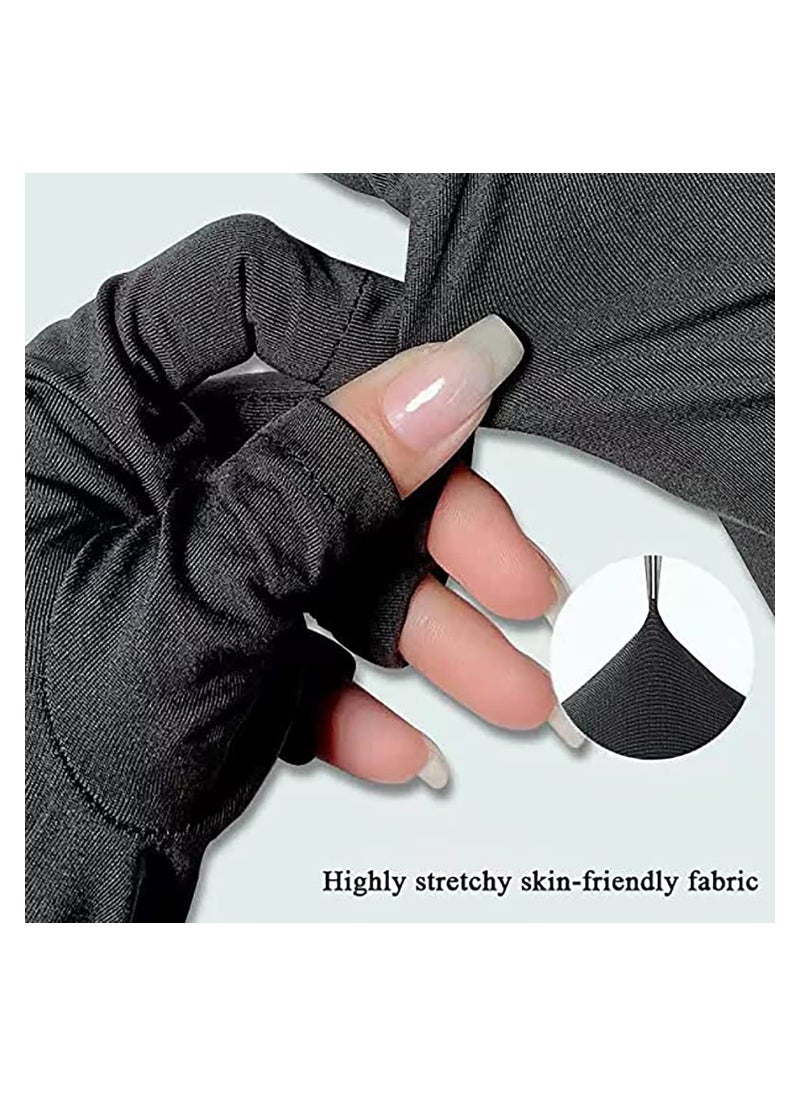 SYOSI 2 Pairs UV Protection Gloves for Gel Nail Lamp, Skin Care Anti UV Light Gloves for Making Gel Nail Manicures, Fingerless Gloves for Protecting Hands from Nails UV Light  - Image 3