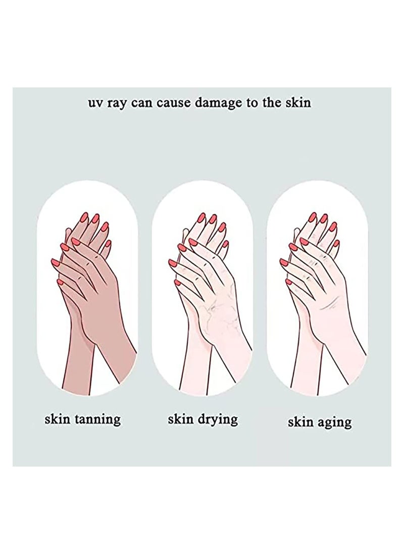 SYOSI 2 Pairs UV Protection Gloves for Gel Nail Lamp, Skin Care Anti UV Light Gloves for Making Gel Nail Manicures, Fingerless Gloves for Protecting Hands from Nails UV Light  - Image 4