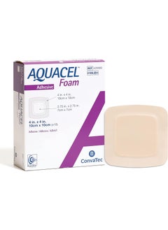 convatec ConvaTec AQUACEL Foam 4"x4" Wound Dressing with Silicone Gel Adhesive, Waterproof, Flexible, Medical Grade with Hydrofiber Technology, Sterile, Square, 10ct Box 