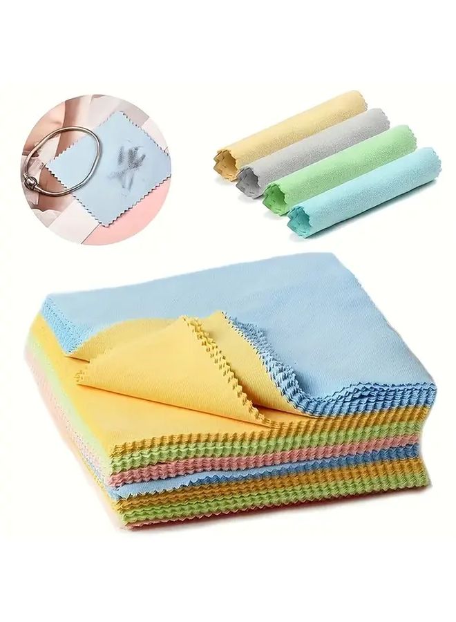 50 قطعة من مناديل التنظيف المصنوعة من الألياف الدقيقة للنظارات والكاميرات والشاشات، قابلة للغسل وإعادة الاستخدام وسميكة - Image 2