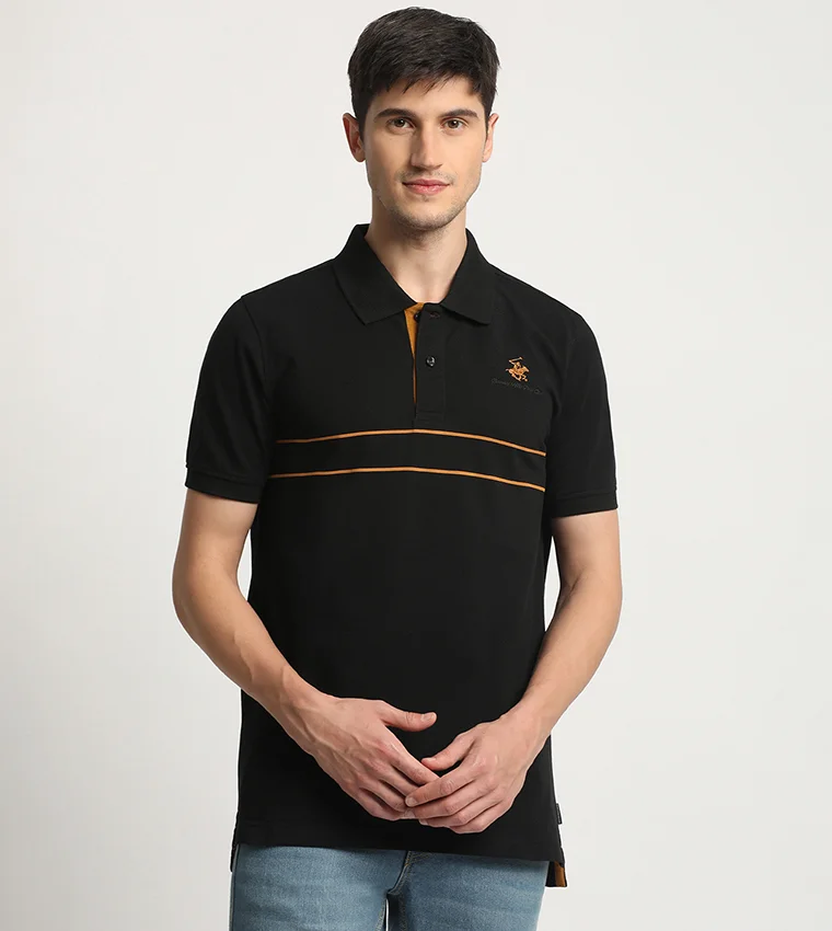 بيفرلي هيلز بولو كلوب تيشيرت بولو مخطط بسيط