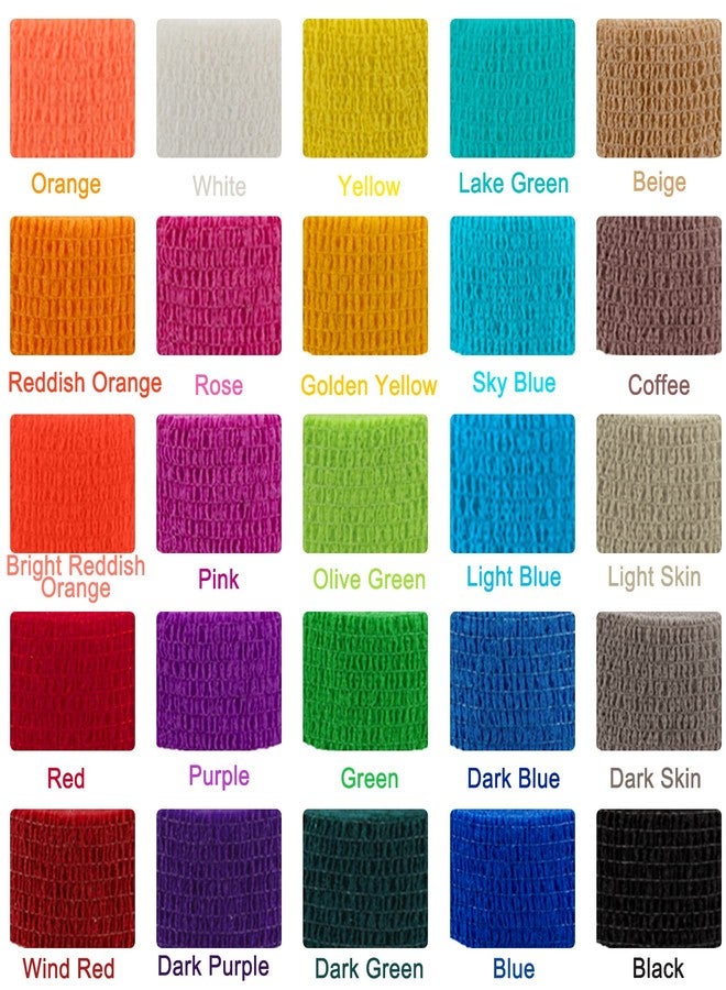 BQTQ 50 Rolls Self Adhesive Bandage Wrap 1 inch Self Adherent Wrap Tape Bandages Colorful Self Adhesive Wraps Stretch Bandage Wrap Roll for Wrist Ankle Swelling Sprains (Rich Color - Image 3