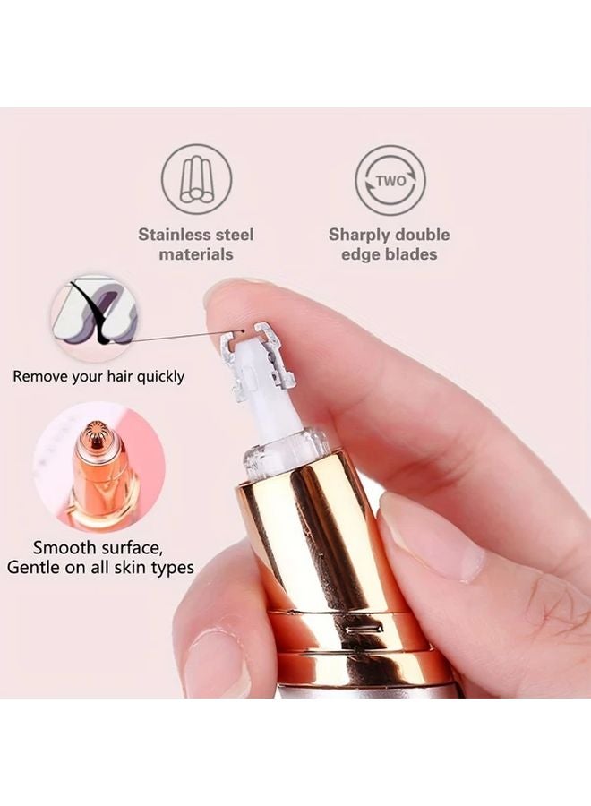 Rose Golden Eyebrow Remover Manual Tool 4PK Replacement Heads Painless Salon Grooming - Image 5