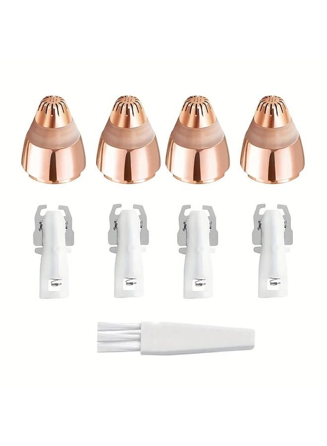Rose Golden Eyebrow Remover Manual Tool 4PK Replacement Heads Painless Salon Grooming - Image 1